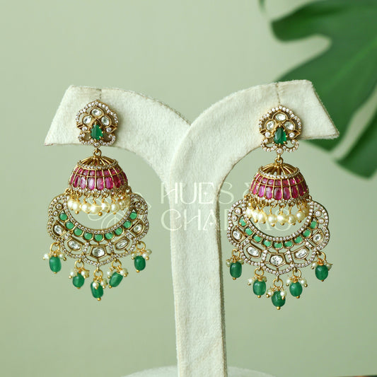 GOLDEN STATEMENT TARANGINI KEMP CHANDBALI EARRINGS| PREMIUM JEWELLERY (Colours available)