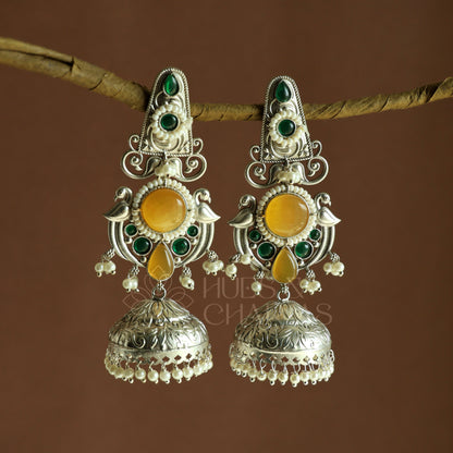 OXIDIZED KANISHKA STEP JHUMKA EARRINGS
