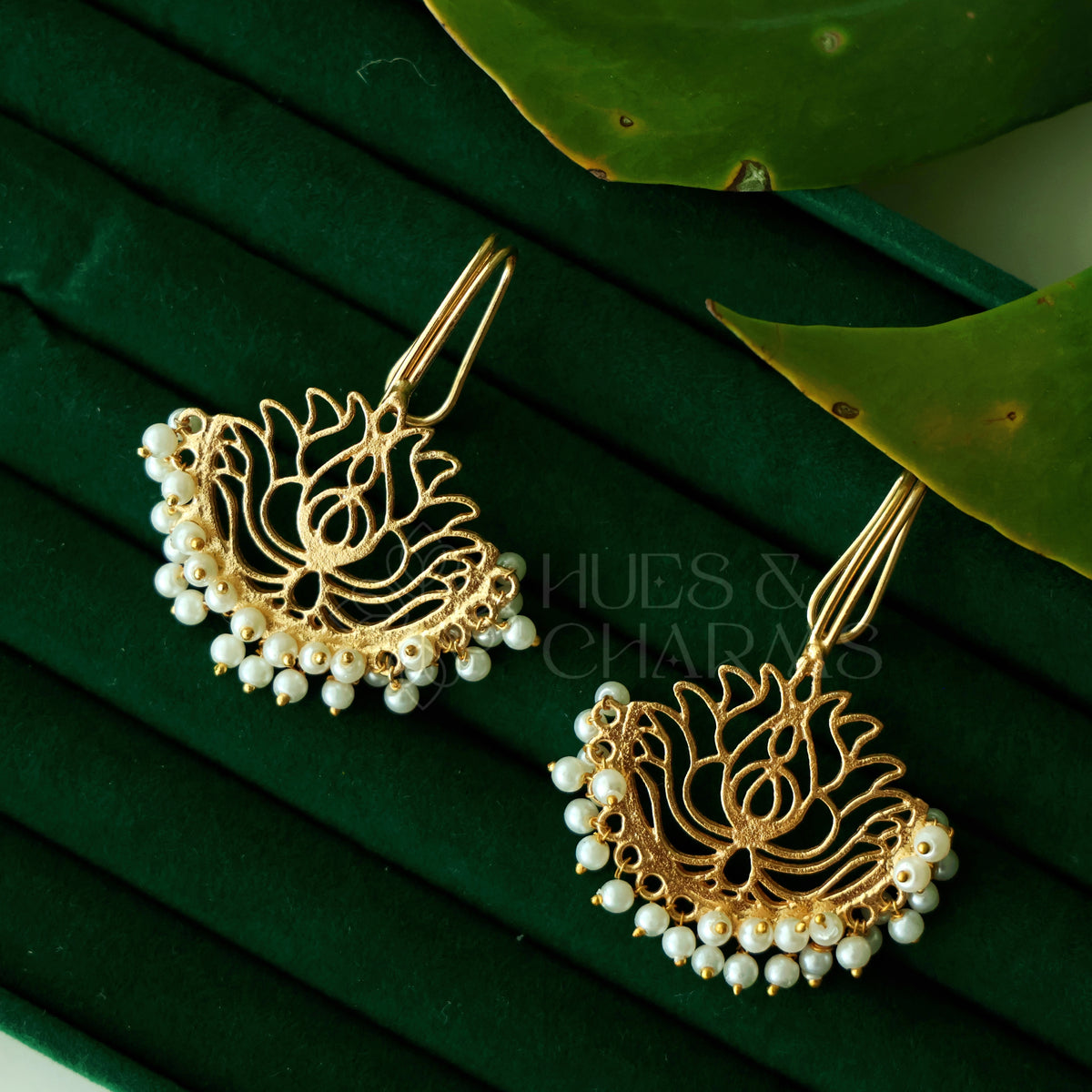 GOLDEN LOTUS BUGADI WITH PEARLS