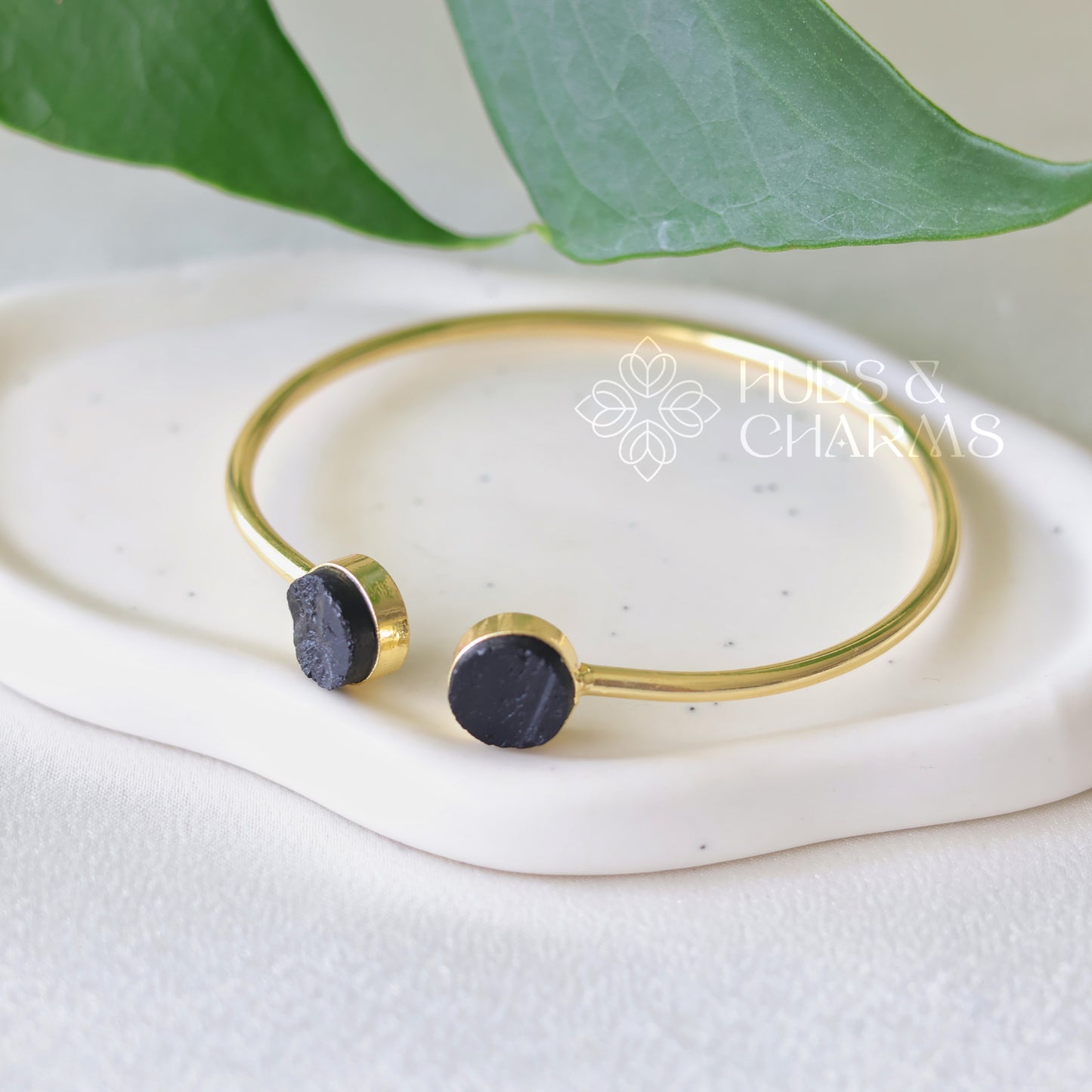 DUAL RAW STONE BANGLE (COLOURS AVAILABLE)