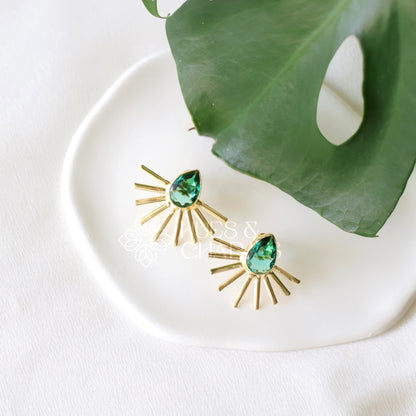 GOLDEN GLOSSY TEARDROP RADIANCE EARRINGS (COLOURS AVAILABLE)