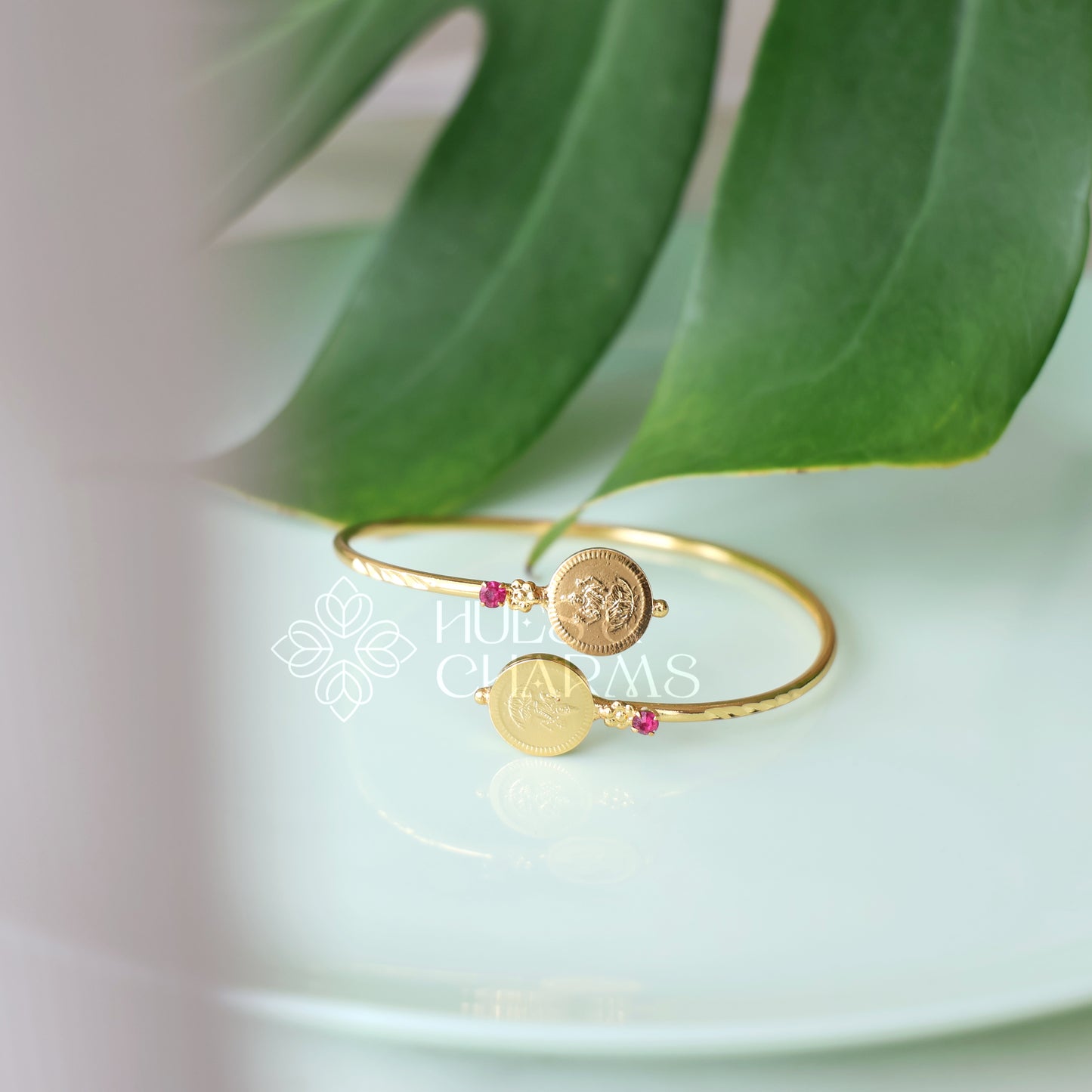 TRADITIONAL LAKSHMI COIN ADJUSTABLE BANGLE |GOLD PLATED