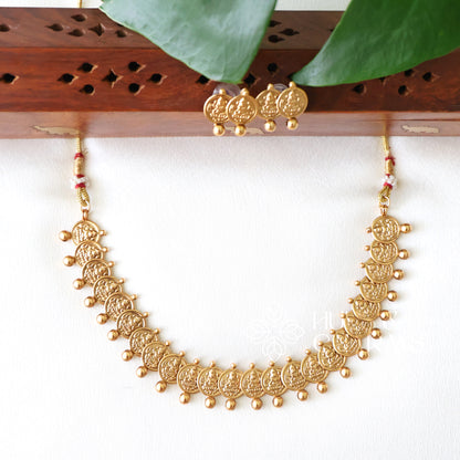 TRADITIONAL GOLDEN LAKSHMI COIN NECKLACE SET