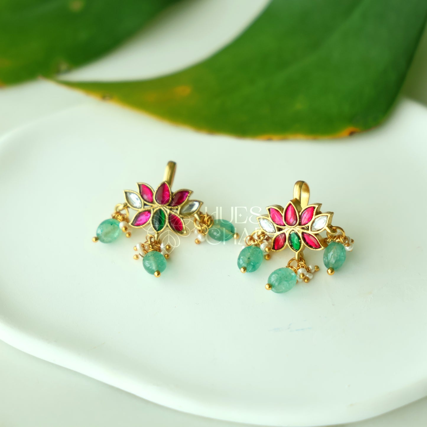 GOLDEN JADAU LOTUS BUGADI| Premium jewellery