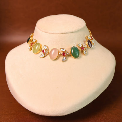 ZÉLIA NATURAL STONE CHOKER SET - MULTI RAW STONE