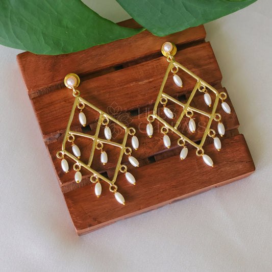 Rice Pearl Dangler Earrings