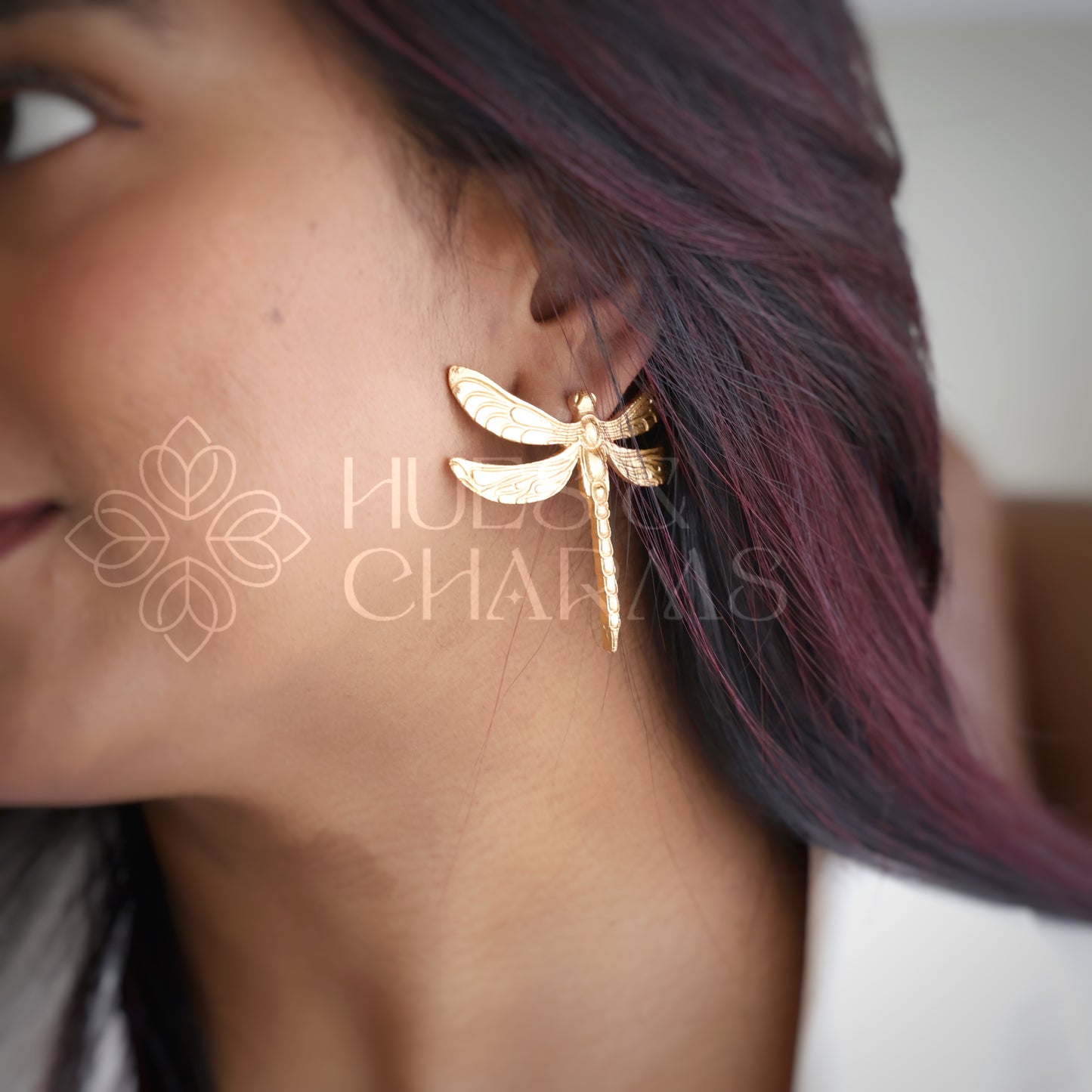 GOLDEN STATEMENT DRAGONFLY EARRINGS