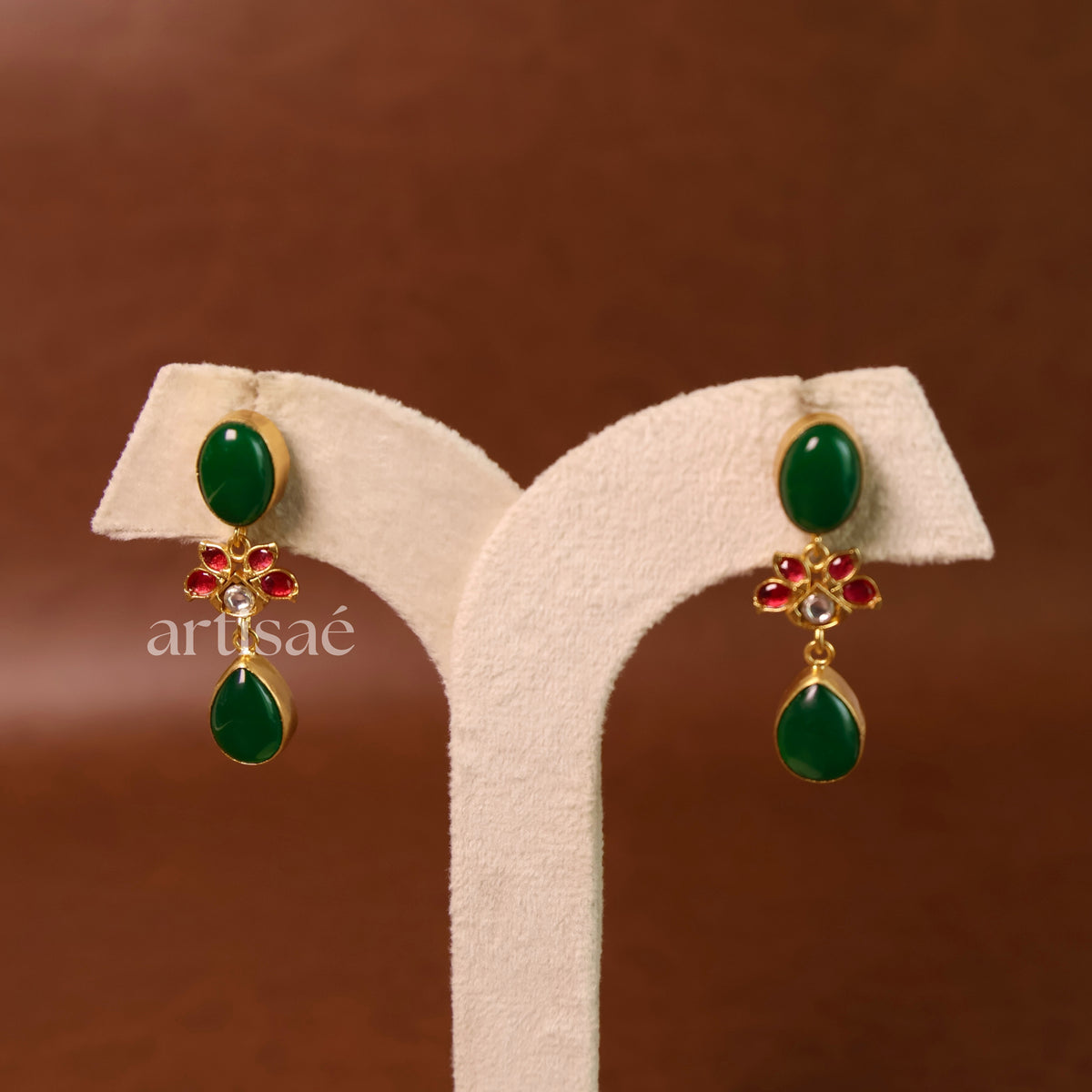ÉLORA NATURAL STONE CHOKER SET - GREEN ONYX