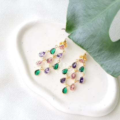 GLOSSY MULTICOLOUR AURORA DROPS EARRING (COLOURS AVAILABLE)