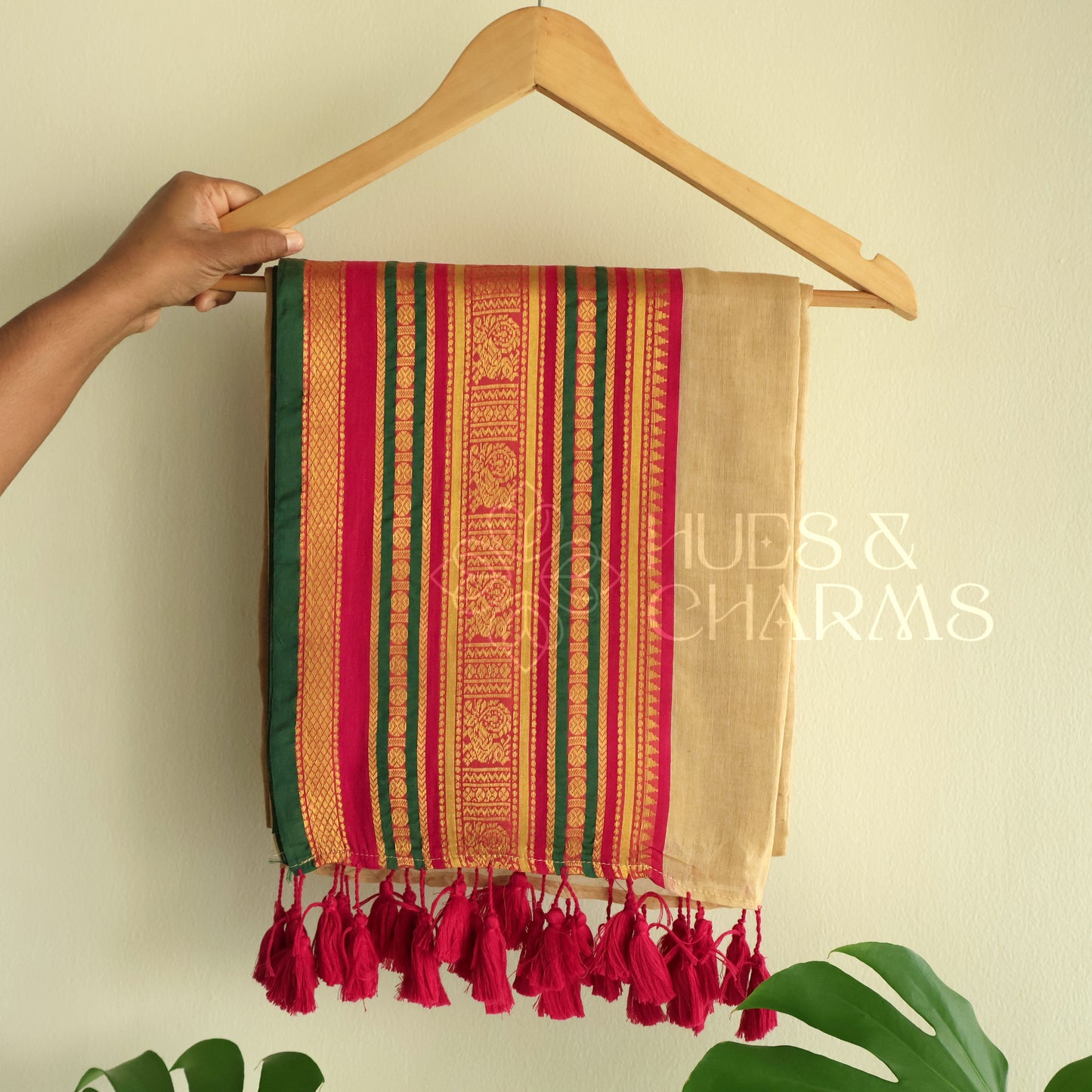 PURE MUL COTTON SAREE- PAVITHRAM (MUD WHITE)