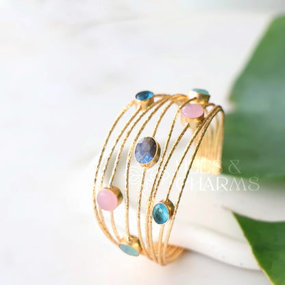 GLOSSY STATEMENT  PASTEL HARMONY ADJUSTABLE BANGLE