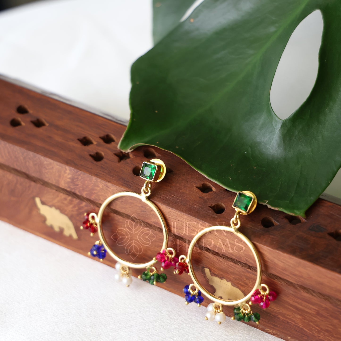 GOLDEN RANGOLI HOOPS EARRINGS