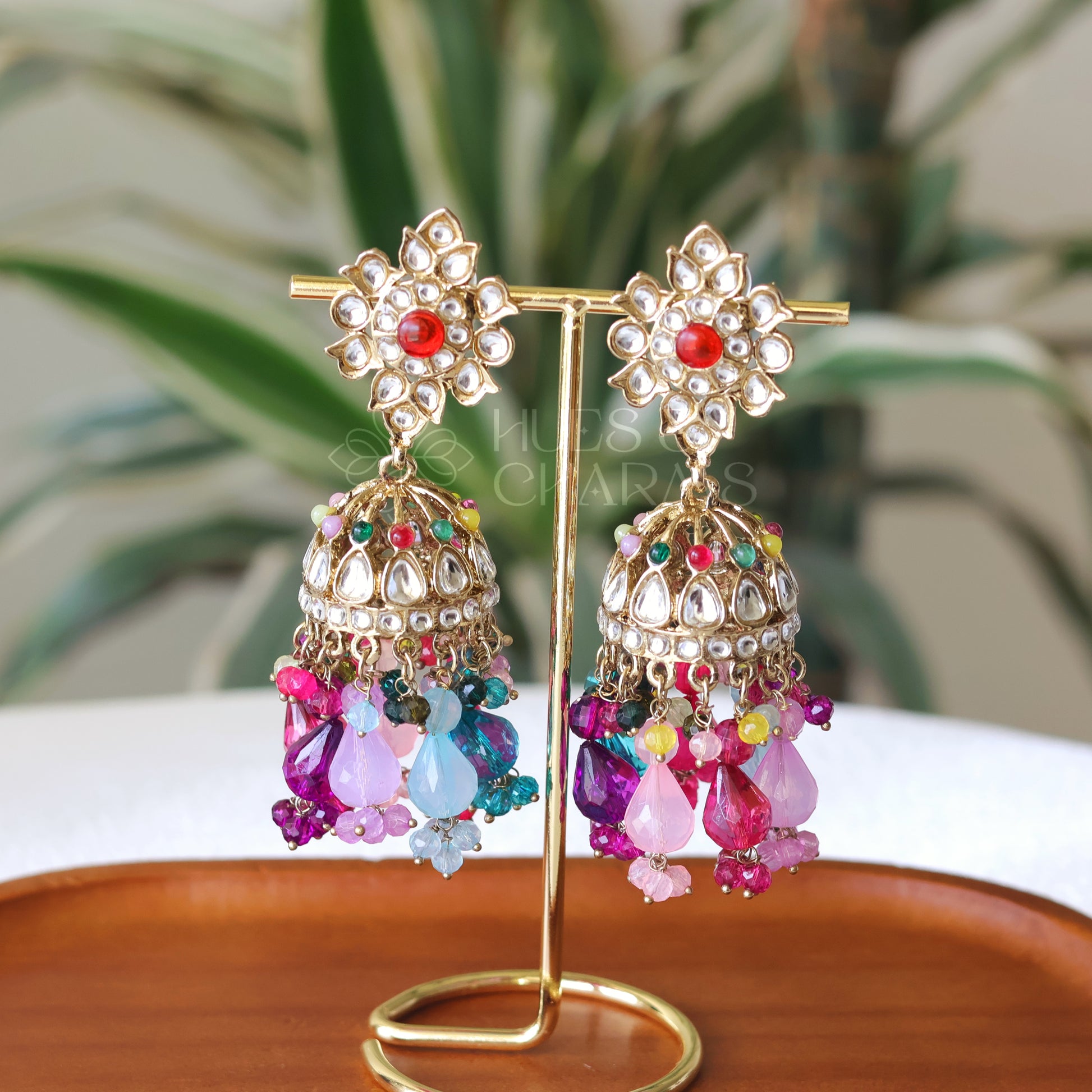 JHUMKA EARRINGS -MULTICOLOR – Hues and Charms