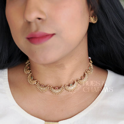 TRADITIONAL DIYA NECKLACE SET (COLOURS AVAILABLE)
