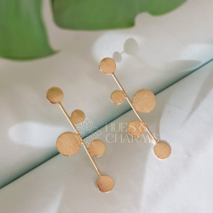 GOLDEN CELESTE DROP STUD EARRINGS