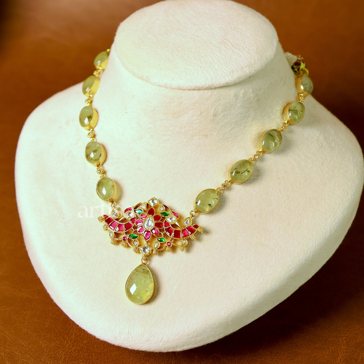 SERÉNA NATURAL STONE MID LENGTH NECKLACE SET - CABOCHON