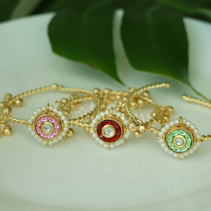 GOLDEN SANVI ADJUSTABLE GHUNGAROO BANGLE(COLOURS AVAILABLE)