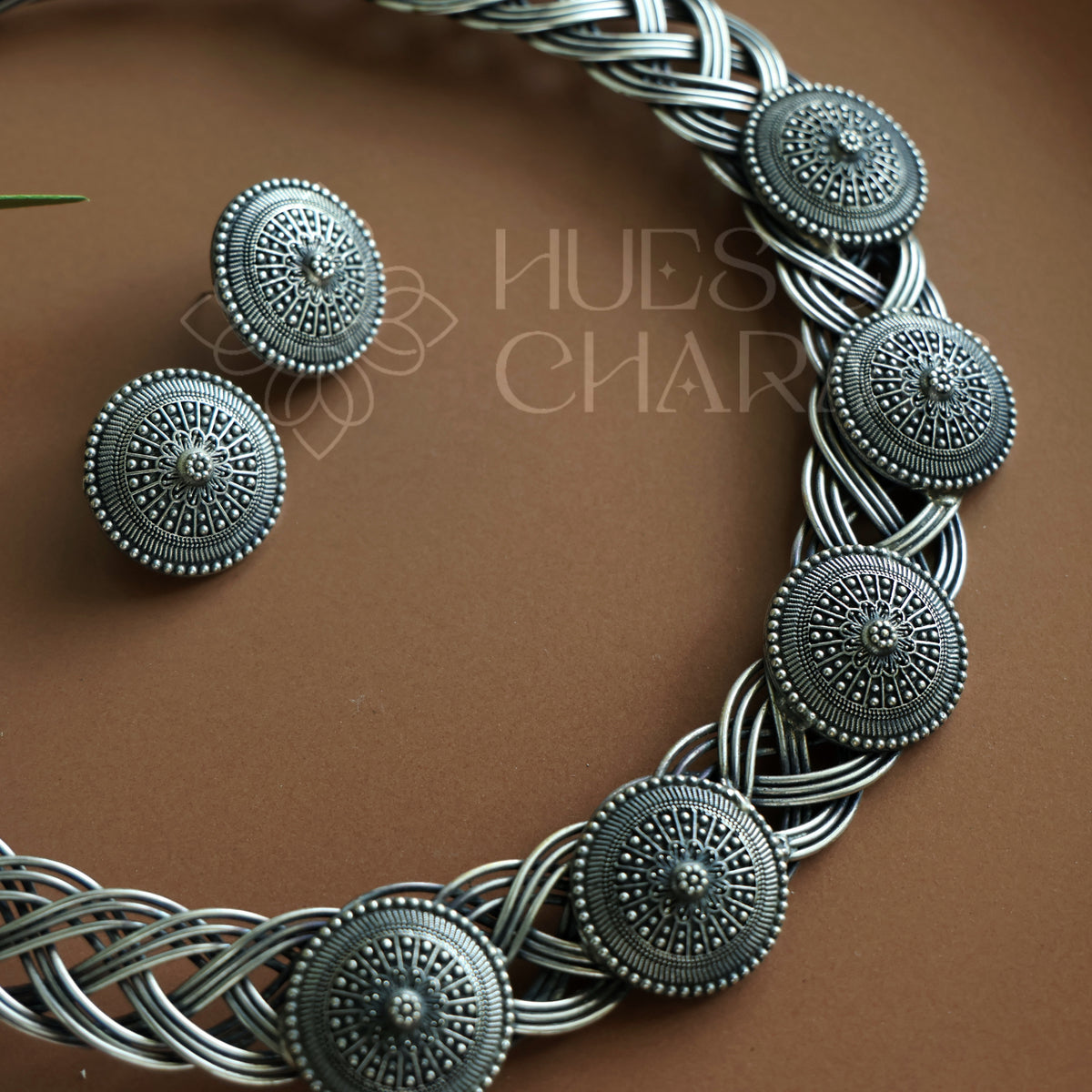 OXIDIZED MANDALA BRAIDED HASLI SET