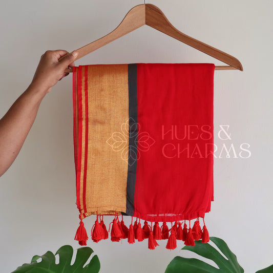 PURE MUL COTTON SAREE  - KUMKUMA