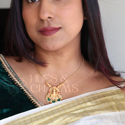 KATHAKALI PENDANT BALL NECKLACE | GOLD PLATED