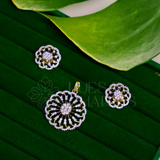 ETERNAL BLOOM CZ PENDENT SET|PREMIUM COLLECTION