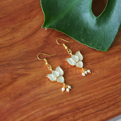 WHITE LOTUS DROPS EARRINGS