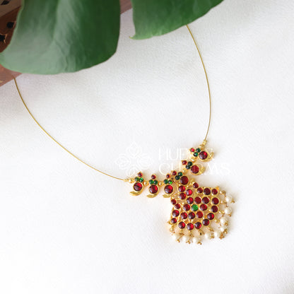 TRADITIONAL FLOATING NECKPIECE - RED & GREEN