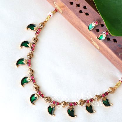 TRADITIONAL PALAKKA VAIDEHI NECKLACE SET (Colours available)