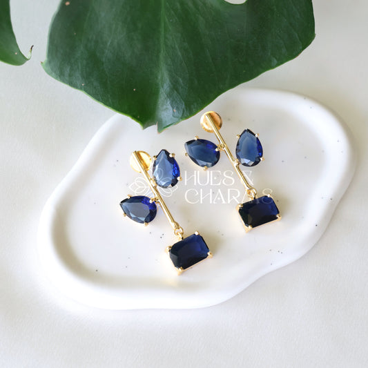 GLOSSY 2 LEAF STATEMENT EARRING (COLOURS AVAILABLE)