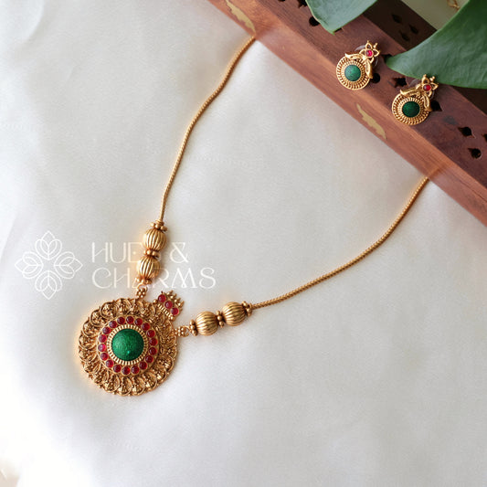 GOLDEN LAKSHMI COIN PENDANT NECKLACE SET