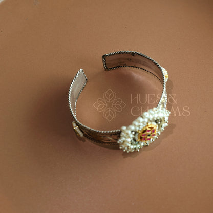 OXIDISED KANAK DUAL TONE ADJUSTABLE BANGLE