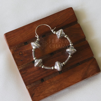 OXIDIZED HOOP EARRINGS