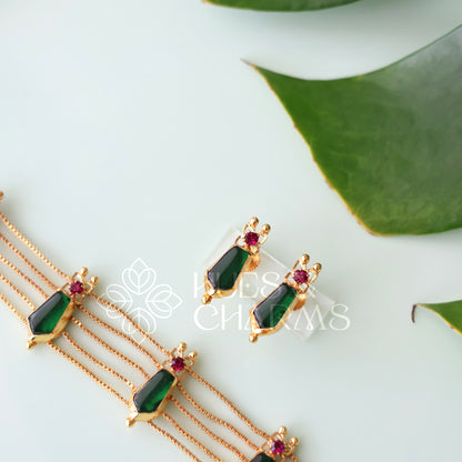 TRADITIONAL NAGAPADAM CHOKER SET | GOLD PLATED
