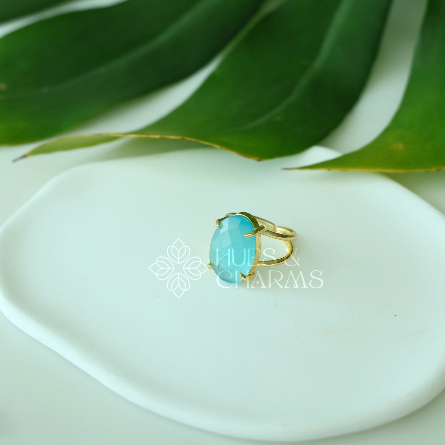GLOSSY MIXED-CUT  ADJUSTABLE RING (Multiple shapes & colours available)