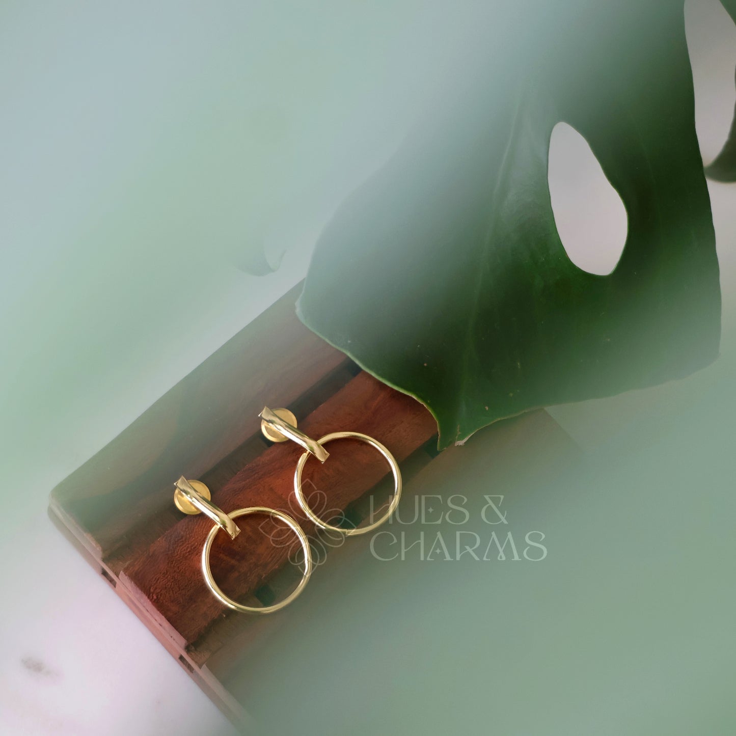 GOLDEN TWIST HOOP DANGLER EARRINGS