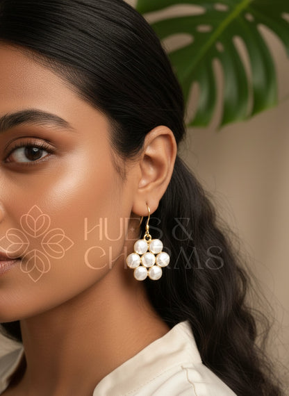 GOLDEN 7 PEARL CELESTE DROP EARRINGS