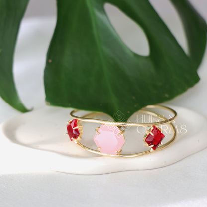 GOLDEN 2 LAYER AZURA GLOSSY ADJUSTABLE BANGLE (COLOURS AVAILABLE)