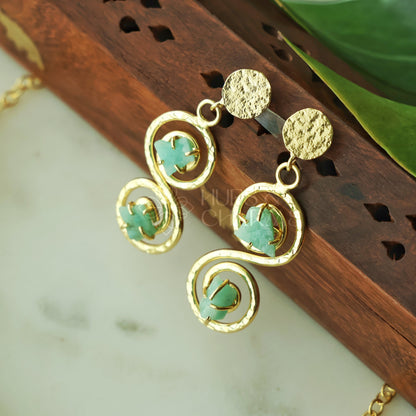 NATURAL STONE LUMIERE NECKLACE SET WITH PEARLS (Colours available)