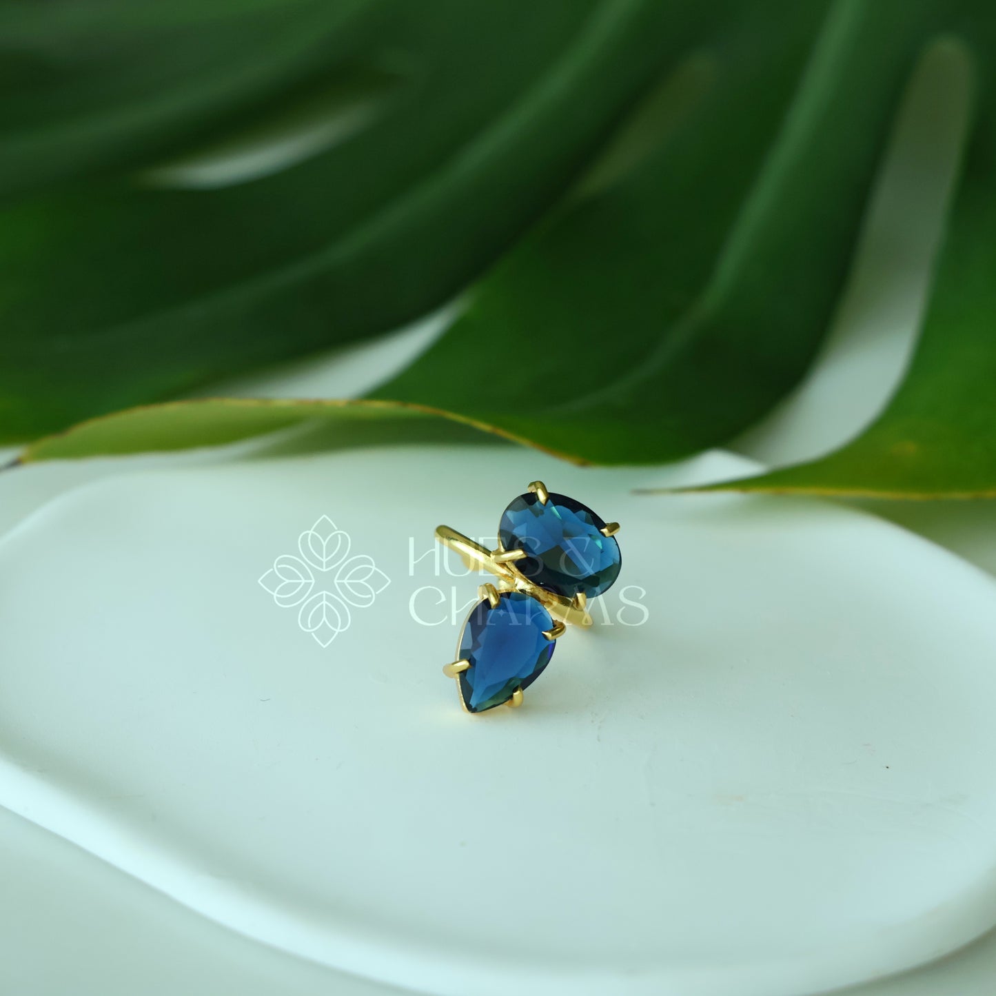 GLOSSY OVAL & TEARDROP ADJUSTABLE RING (COLOURS AVAILABLE)