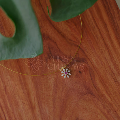 WHITE SNOWFLAKE FLOATING NECKPIECE (COLOURS AVAILABLE)