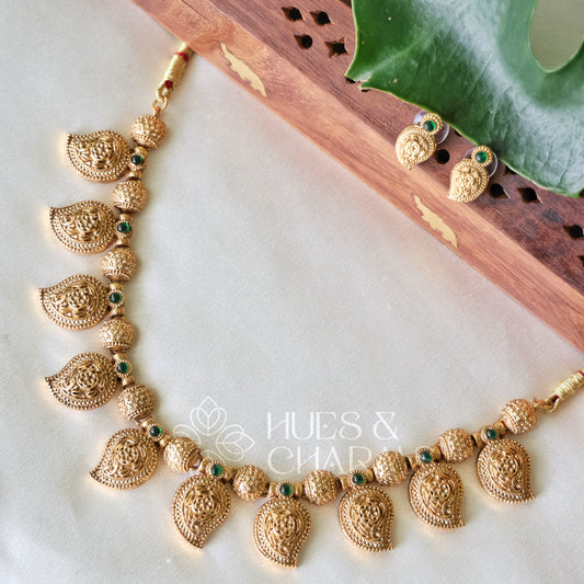 GOLDEN MANGO STATEMENT NECKLACE SET (COLOURS AVAILABLE)