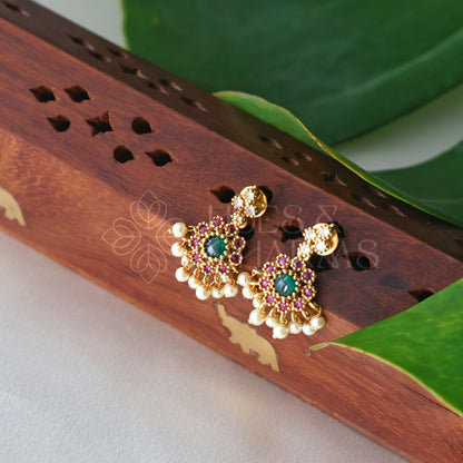 TRADITIONAL FLORAL CHARM FLOATING NECKLACE SET