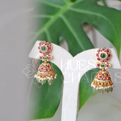GOLDEN RATNA PUSHPA JHUMKA | PREMIUM JEWELLERY