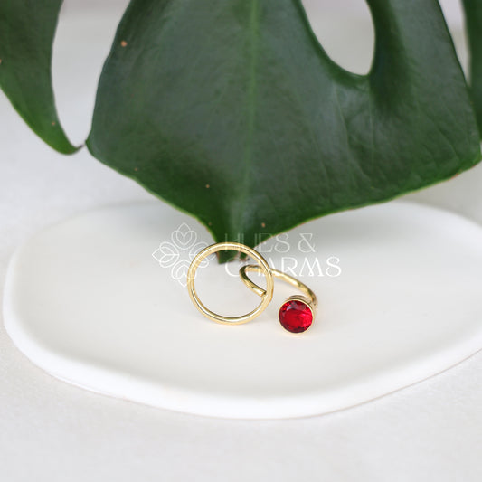 GOLDEN GLOSSY ECLIPSE ADJUSTABLE RING (COLOURS AVAILABLE)