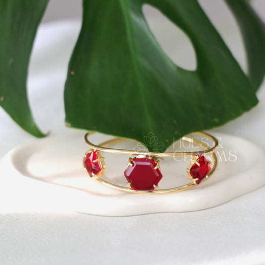 GOLDEN 2 LAYER AZURA GLOSSY ADJUSTABLE BANGLE (COLOURS AVAILABLE)