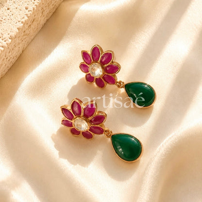 AMÉLIA NATURAL STONE CHOKER SET - GREEN ONYX