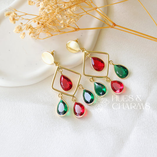 ROYAL GLOSSY RAINDROP SMALL EARRING -MULTICOLORS (COLOURS AVAILABLE)