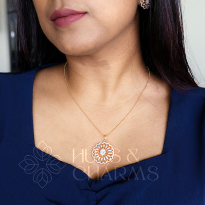 ETERNAL BLOOM CZ PENDENT SET|PREMIUM COLLECTION