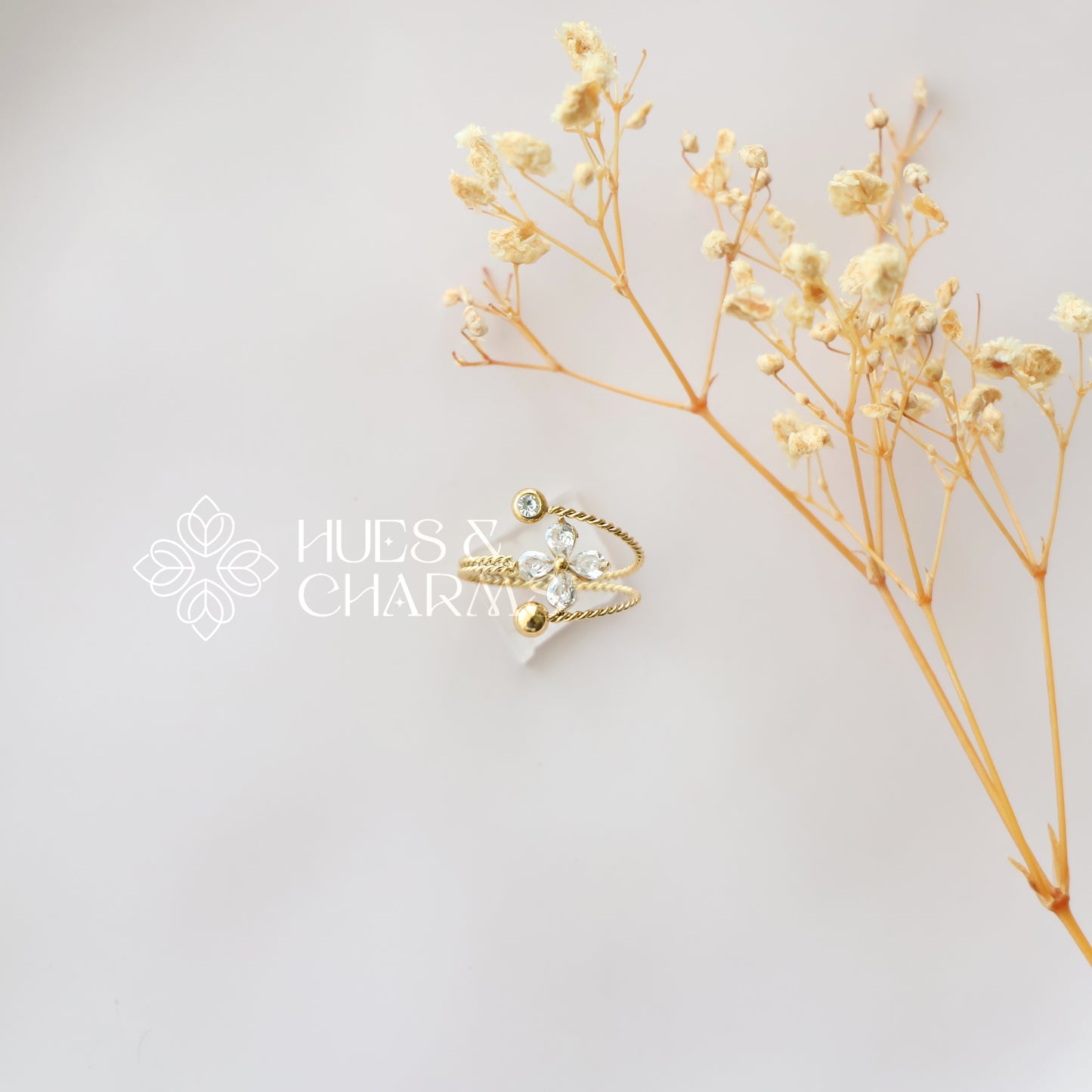 GOLDEN FLORA ADJUSTABLE RING