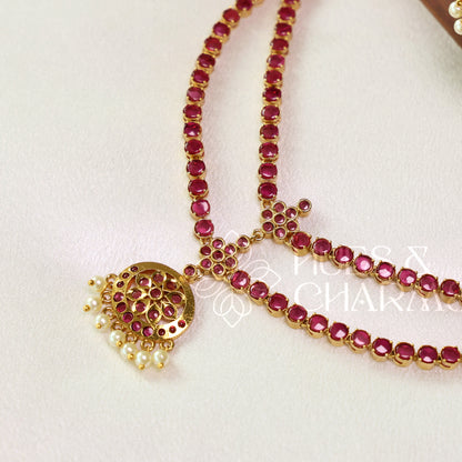 GOLDEN DOUBLE LAYERED ATTIGAI SET (Colours available)